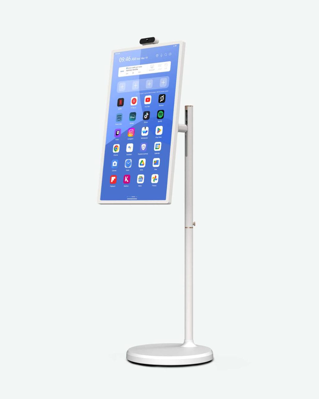 PowerWyze White Model Smart Station with camera and touchscreen